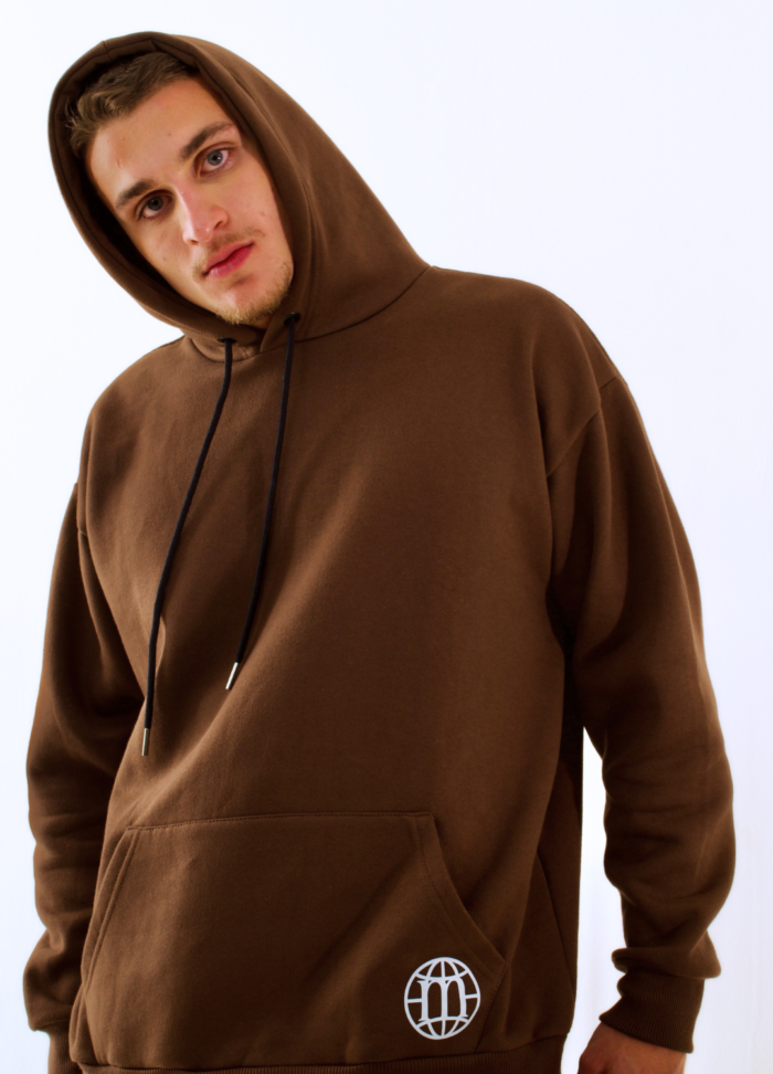 Moletom hoodie canguru Cadente marrom Myself Brasil, moda streetwear, estilo urbano