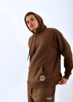 Moletom hoodie canguru Cadente marrom Myself Brasil, moda streetwear, estilo urbano