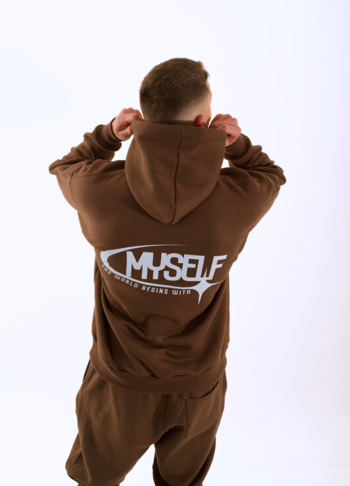 Moletom hoodie canguru Cadente marrom Myself Brasil, moda streetwear, estilo urbano