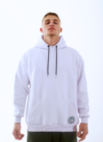 Moletom hoodie canguru Cadente branco Myself Brasil, moda streetwear, estilo urbano