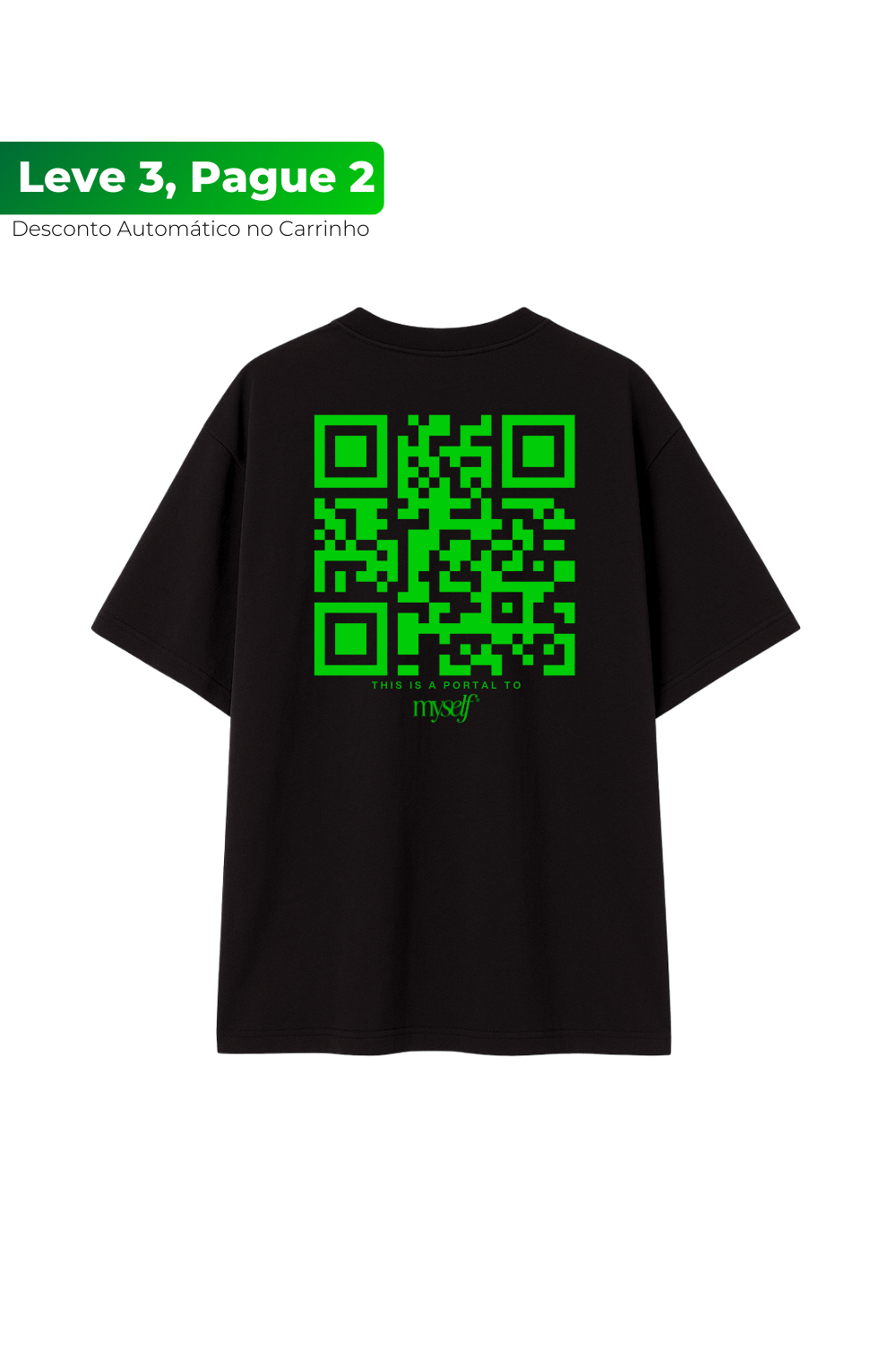 Camiseta com QR Code, Camiseta Portal QR, Camiseta QR Code Personalizavel, Camiseta Oversized QR Code